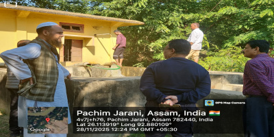 Site visit by Additional Chef Engineer( O&M) along with Executive Engineer, AEE, SO and field staffs for the LIS from River Jamuna at Namati 10 point ( Point no-1&3 ) under M&R works 2025-26, Hojai- Lumding- Binnakandi Division (Irrigation)
