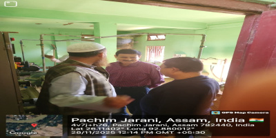 Site visit by Additional Chef Engineer( O&M) along with Executive Engineer, AEE, SO and field staffs for the LIS from River Jamuna at Namati 10 point ( Point no-1&3 ) under M&R works 2025-26, Hojai- Lumding- Binnakandi Division (Irrigation)