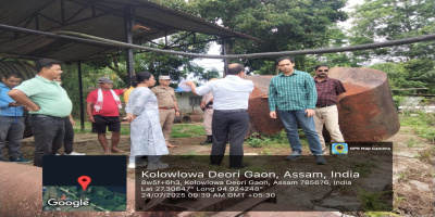 The Hon’ble Secretary Adil Khan, IAS visited the Lift Irrigation Scheme (LIS) drawing water from the Buridehing river accompanied by the Chief Engineer (MI), Irrigation, Assam; the SE Dibrugarh Circle; and the EE, Khowang-Tingkhong Division.