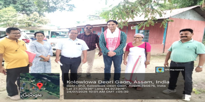 The Hon’ble Secretary Adil Khan, IAS visited the Lift Irrigation Scheme (LIS) drawing water from the Buridehing river accompanied by the Chief Engineer (MI), Irrigation, Assam; the SE Dibrugarh Circle; and the EE, Khowang-Tingkhong Division.
