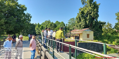 Field visit Chief Engineer, K M Gopal Sena Rajkumar and Additional Chief Engineer (Major and Medium), Operation and Maintenance, Paban Chandra Choudhury