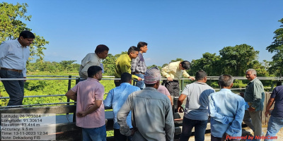 Field visit Chief Engineer, K M Gopal Sena Rajkumar and Additional Chief Engineer (Major and Medium), Operation and Maintenance, Paban Chandra Choudhury