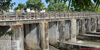 Field visit Chief Engineer, K M Gopal Sena Rajkumar and Additional Chief Engineer (Major and Medium), Operation and Maintenance, Paban Chandra Choudhury