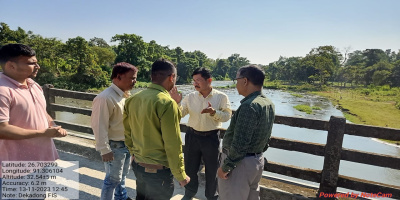 Field visit Chief Engineer, K M Gopal Sena Rajkumar and Additional Chief Engineer (Major and Medium), Operation and Maintenance, Paban Chandra Choudhury