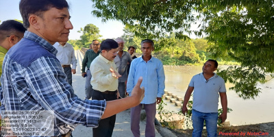 Field visit Chief Engineer, K M Gopal Sena Rajkumar and Additional Chief Engineer (Major and Medium), Operation and Maintenance, Paban Chandra Choudhury