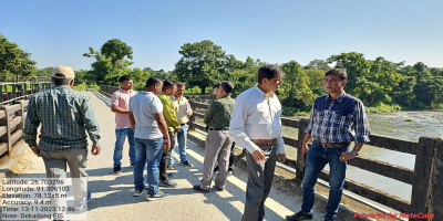 Field visit Chief Engineer, K M Gopal Sena Rajkumar and Additional Chief Engineer (Major and Medium), Operation and Maintenance, Paban Chandra Choudhury