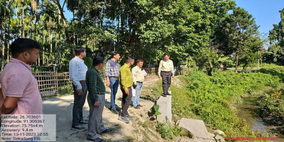 Field visit Chief Engineer, K M Gopal Sena Rajkumar and Additional Chief Engineer (Major and Medium), Operation and Maintenance, Paban Chandra Choudhury