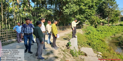 Field visit Chief Engineer, K M Gopal Sena Rajkumar and Additional Chief Engineer (Major and Medium), Operation and Maintenance, Paban Chandra Choudhury